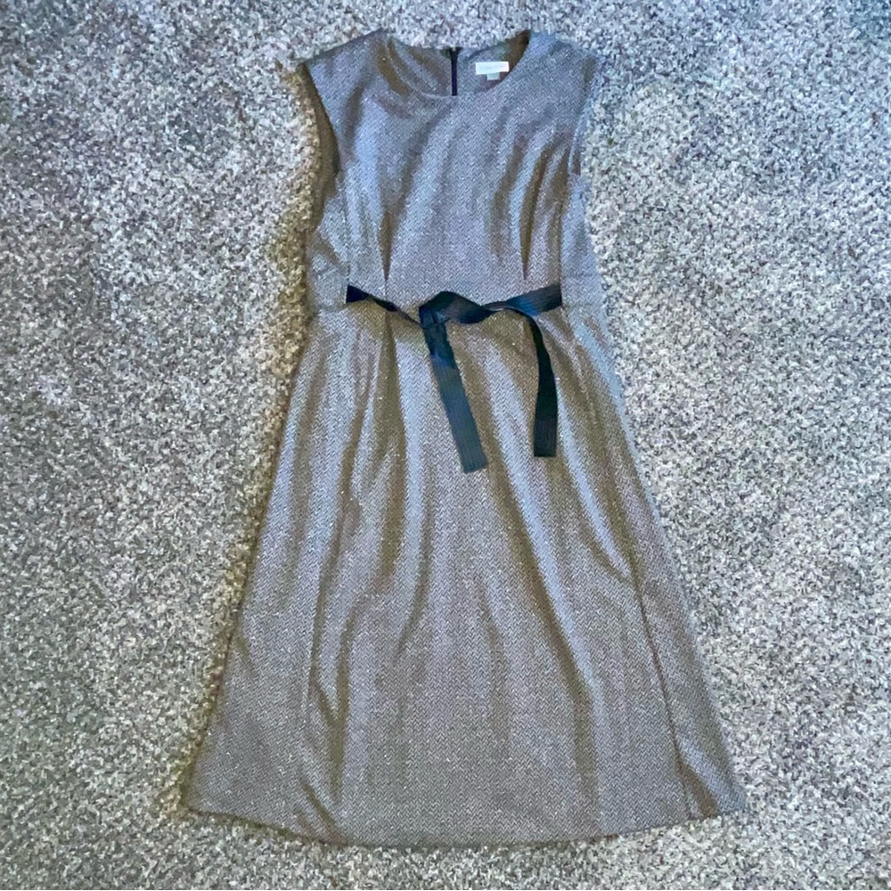 Calvin Klein Gray Dress with Black Belt Size Womens 12